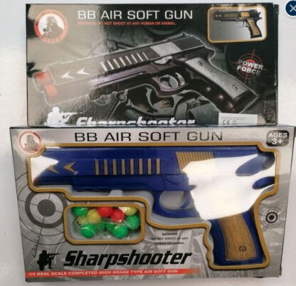 Sharpshooter BB Air Soft Gun Toy With Round Bullets - Blue