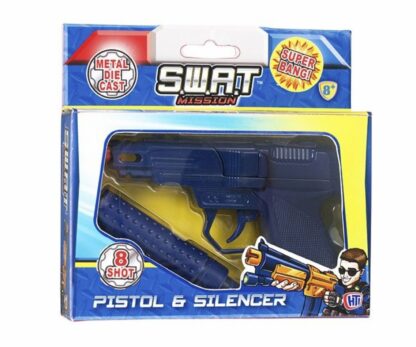 Die Cast Metal 8 Shot Cap Gun With Silencer.